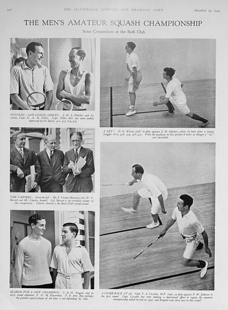 The Men's Amateur Squash Championship.  1934.