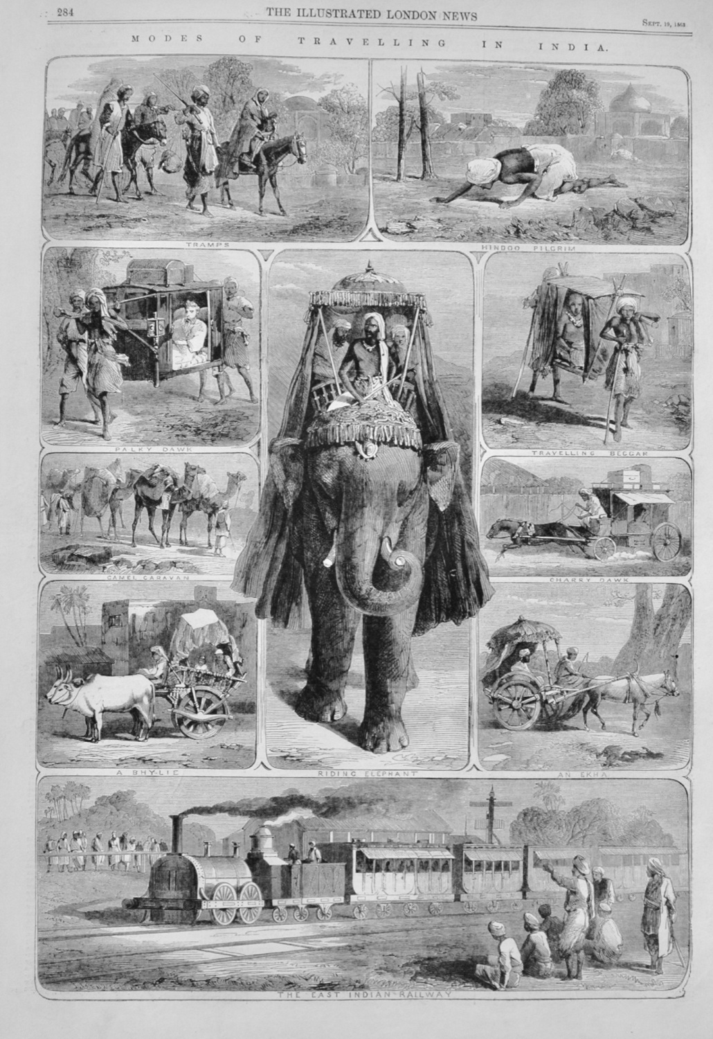 Modes of Travelling in India - 1863