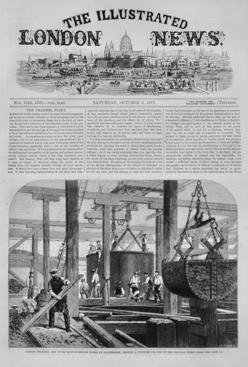 Railway Bridge Works at Blackfriars - 1863