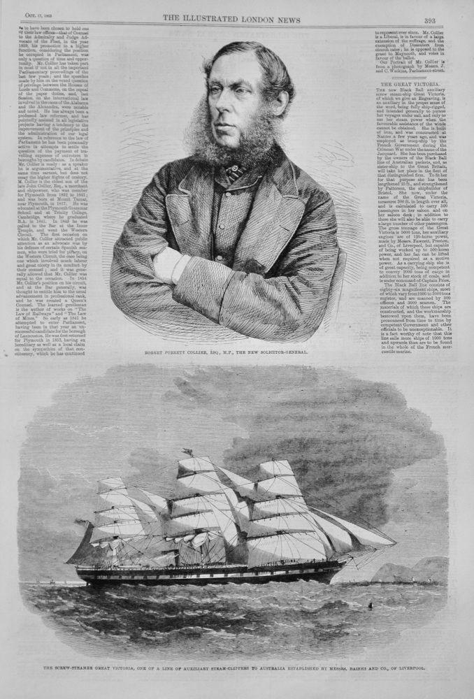 The Steamer "Great Victoria" - 1863