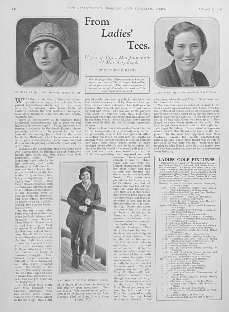 From Ladies' Tees.  BY Eleanore E. Helme.  1932.