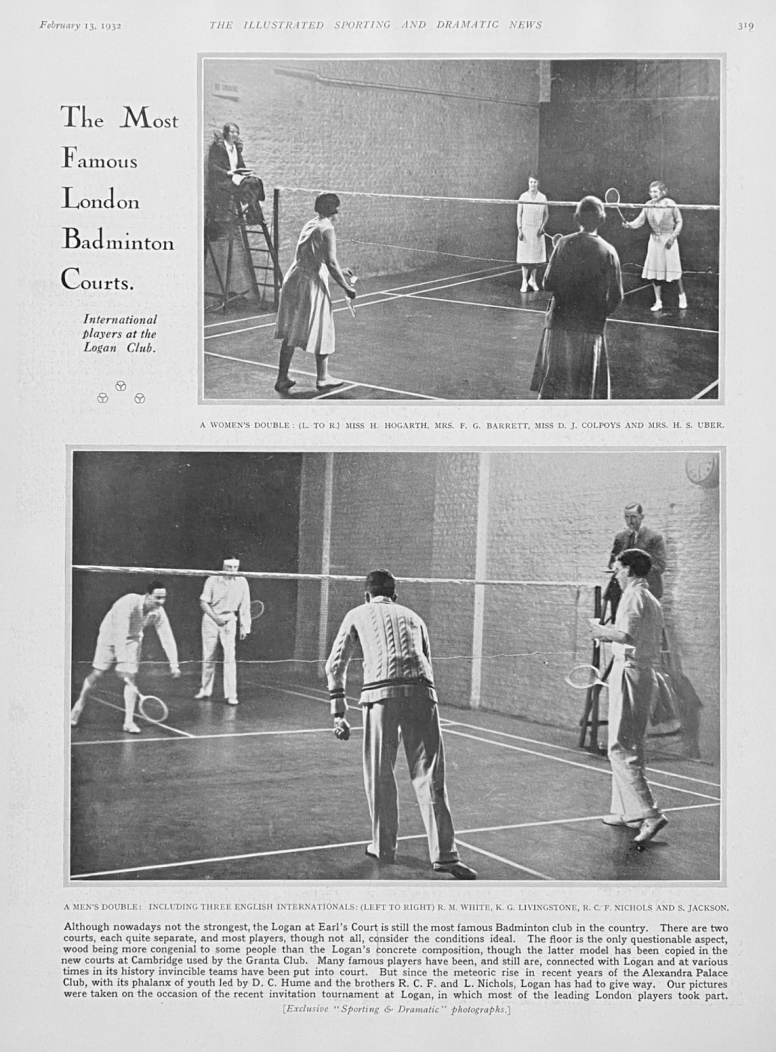 The Most Famous London Badminton Courts : International Players at the Loga