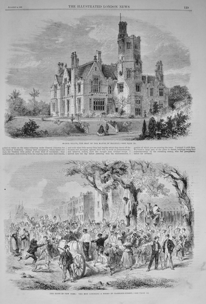 Manor Heath, the Seat of the Mayor of Halifax - 1863
