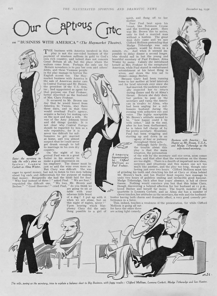 Our Captious Critic.  December 24th, 1932.