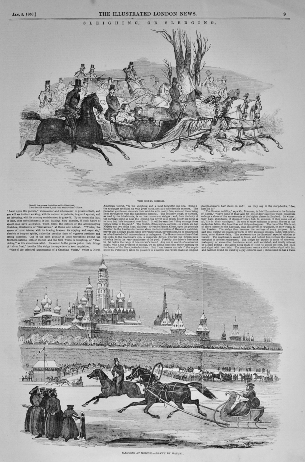 Sleighing, or Sledging - 1850