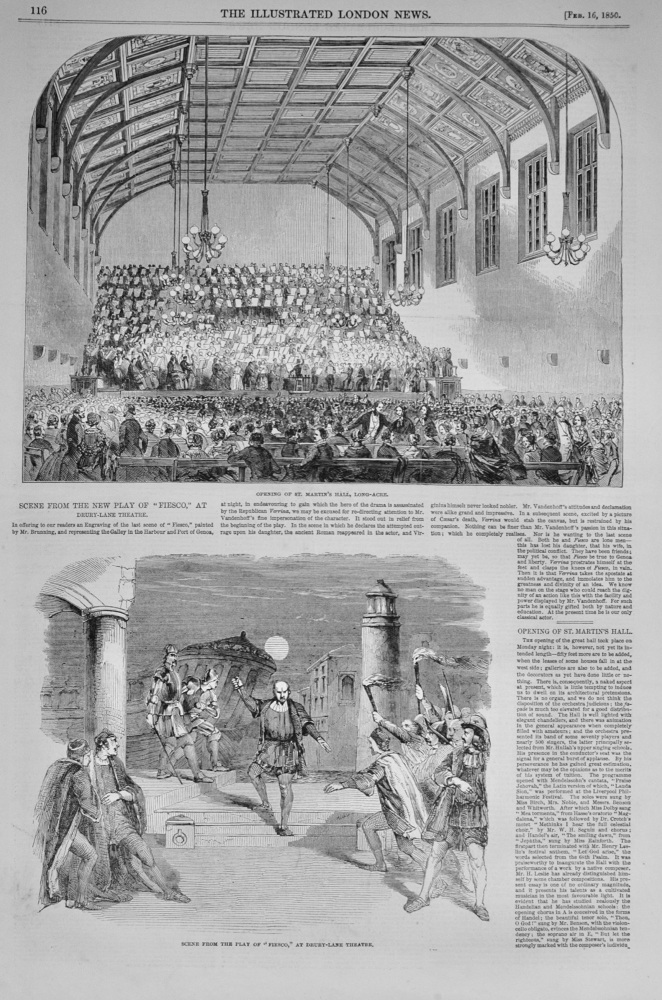 Scene from the new Play of "Fiesco" - 1850