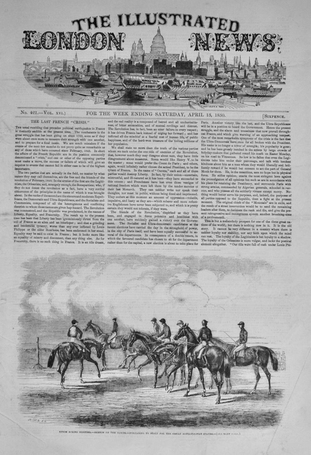 The Illustrated London News - April 13, 1850