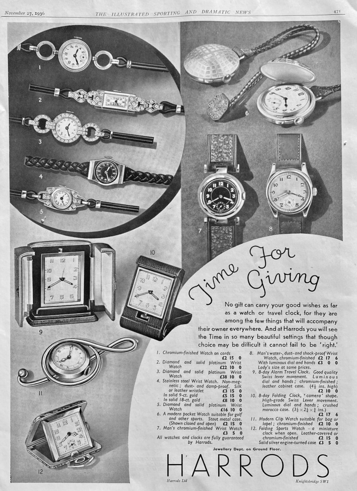 Harrods Ltd. Knightsbridge SW1.  1936.