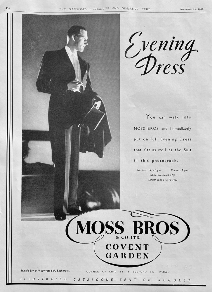 Moss Bros & Co. Ltd. Covent Garden.  1936.
