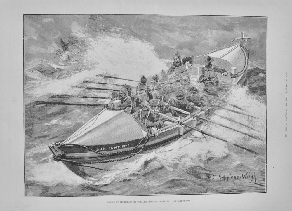 The Lifeboat "Sunlight No.1," at Llandudno - 1889