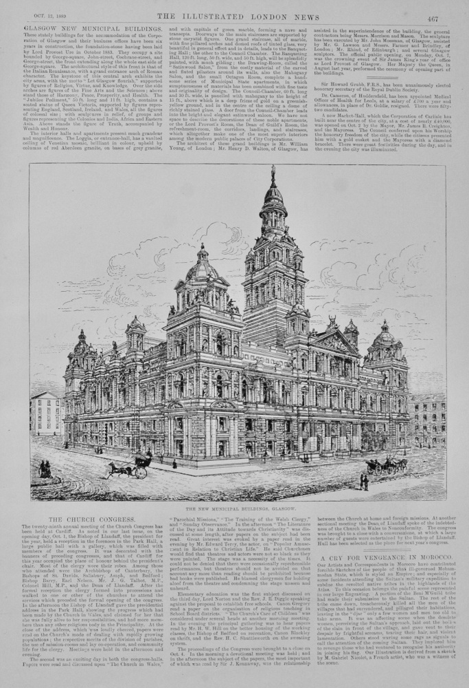 Glasgow New Municipal Buildings - 1889