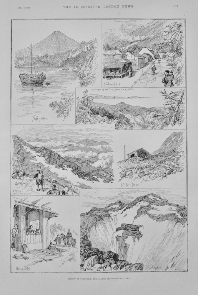 Ascent of Fujiyama, Japan - 1889