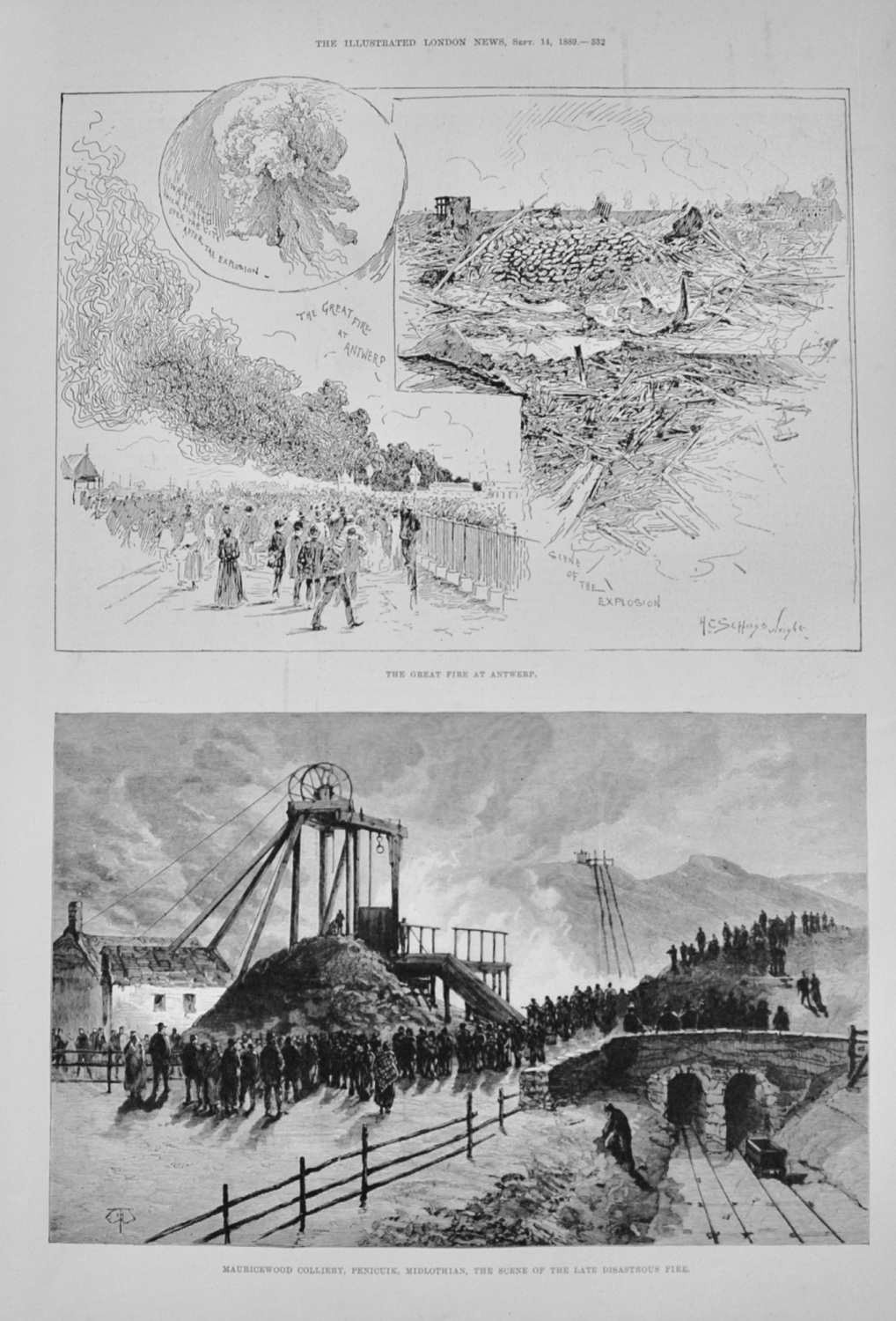 The Great Fire at Antwerp - 1889