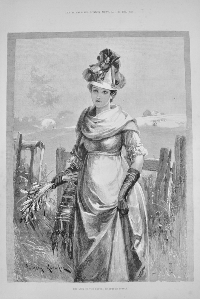"The Lady of the Manor: An Autumn Stroll" - 1889