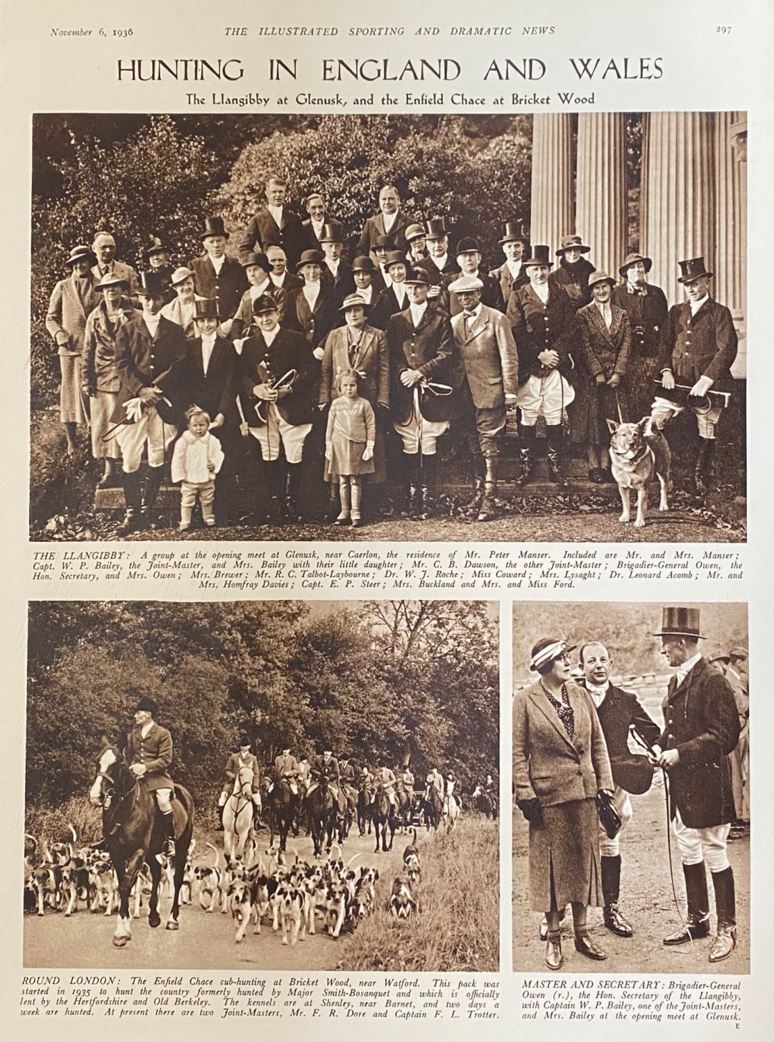 Hunting in England and Wales. 1936.