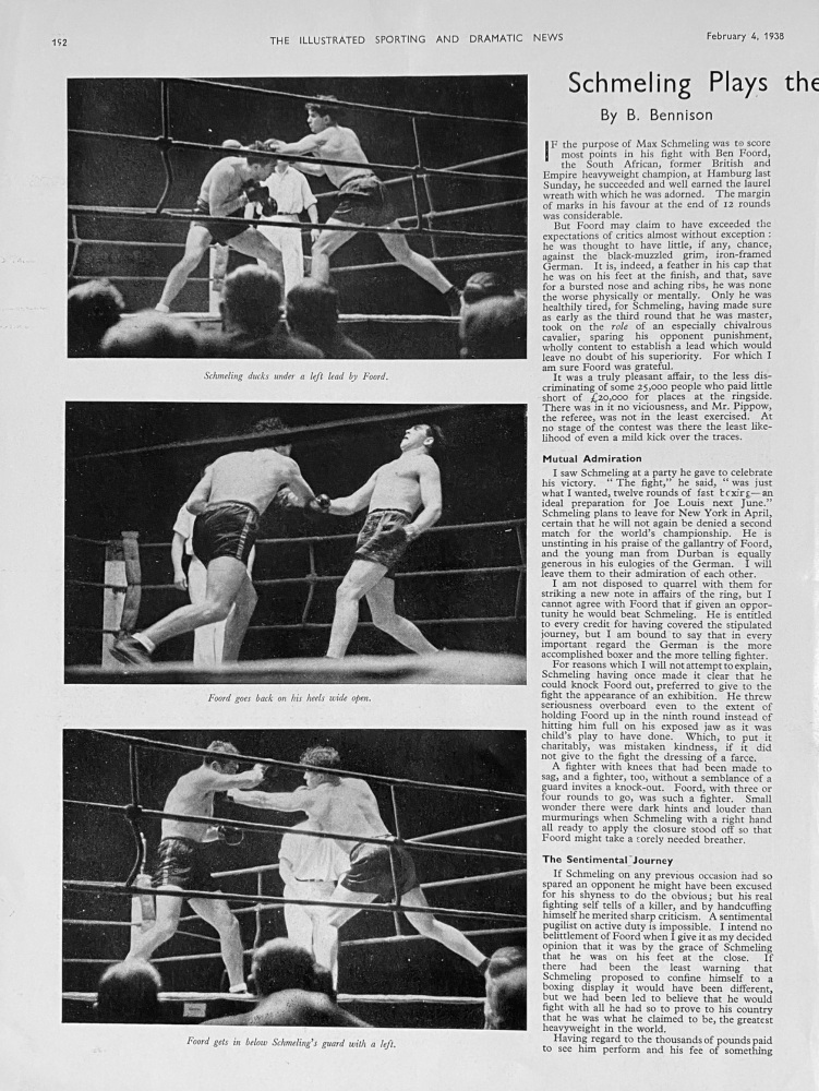 Schmeling Plays the Part of a Lamb.  1938.  (Boxing).