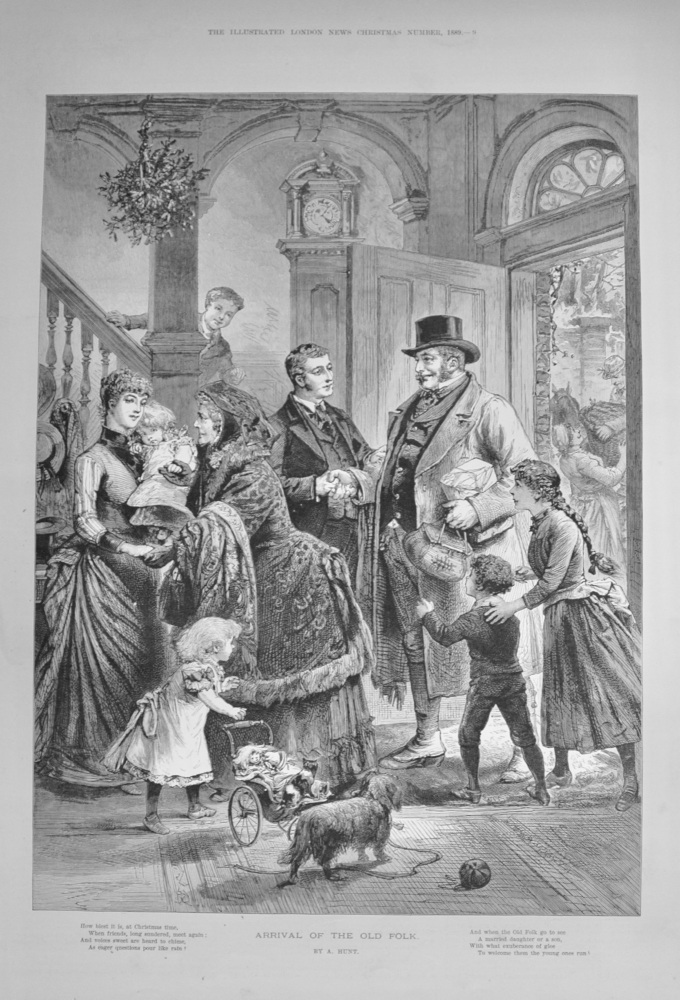 "Arrival of the Old Folk" by A. Hunt - 1889