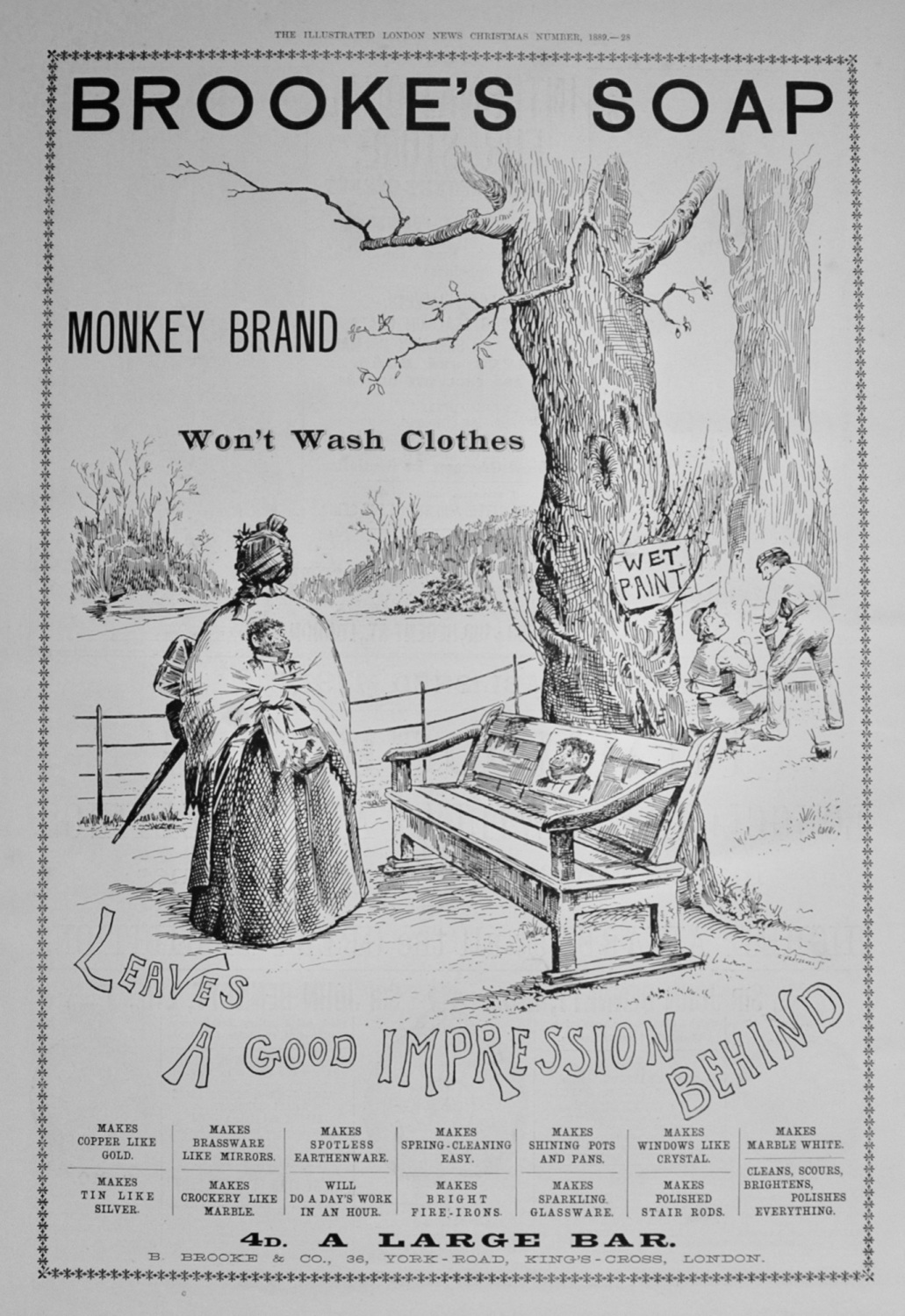 Brook's Soap Advert - 1889