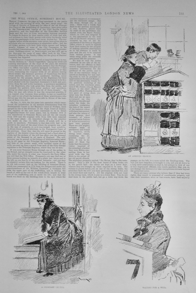 The Will Office, Somerset House - 1889