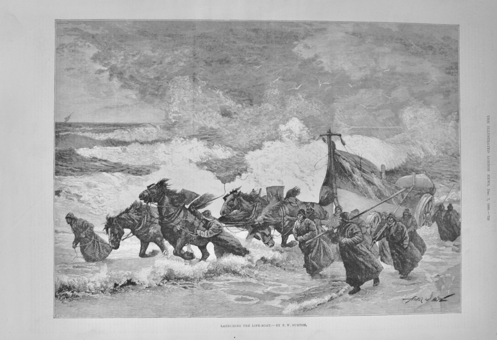 "Launching the Lifeboat" - 1889