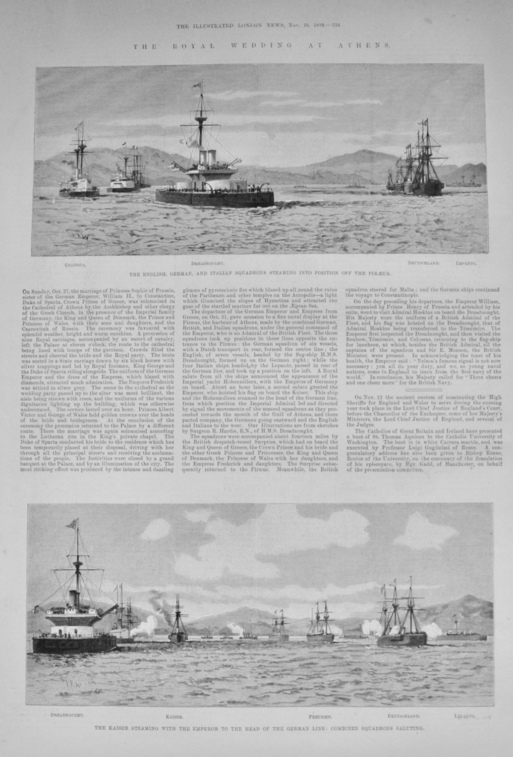 The Royal Wedding at Athens - 1889