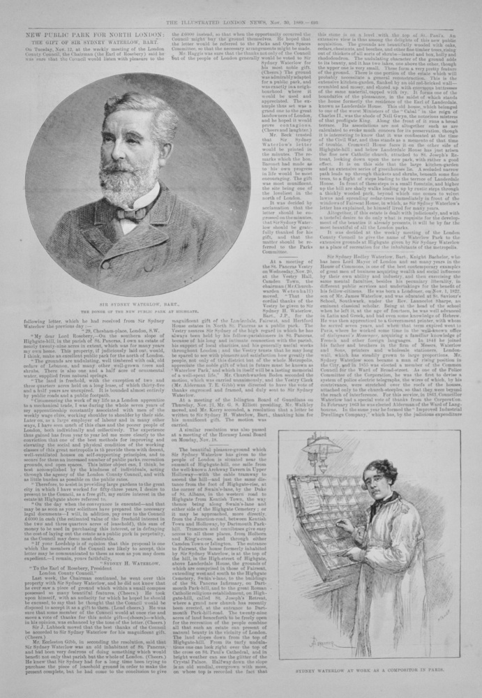 New Public Park for North London (Highgate) - 1889