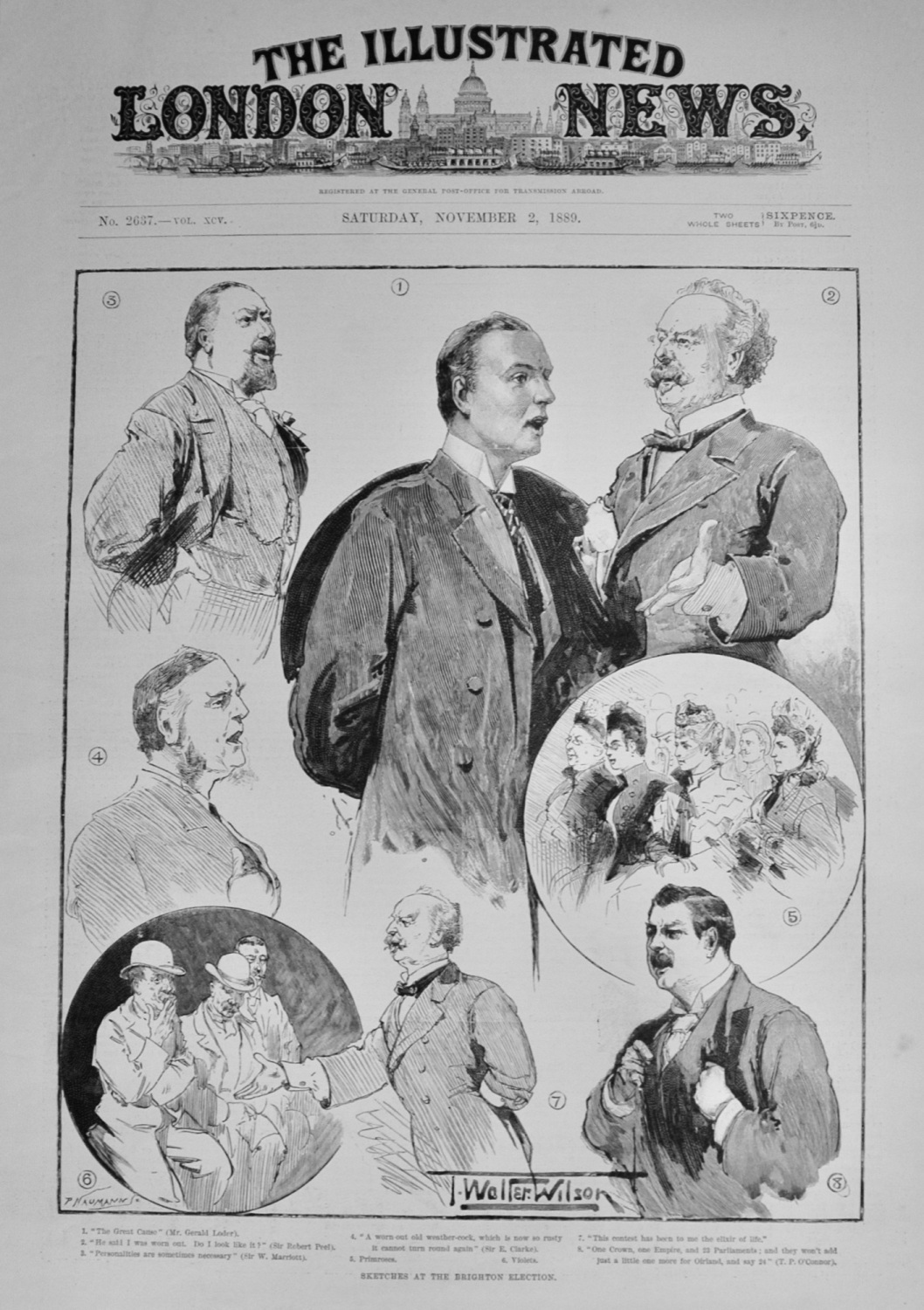 Sketches at the Brighton Election - 1889