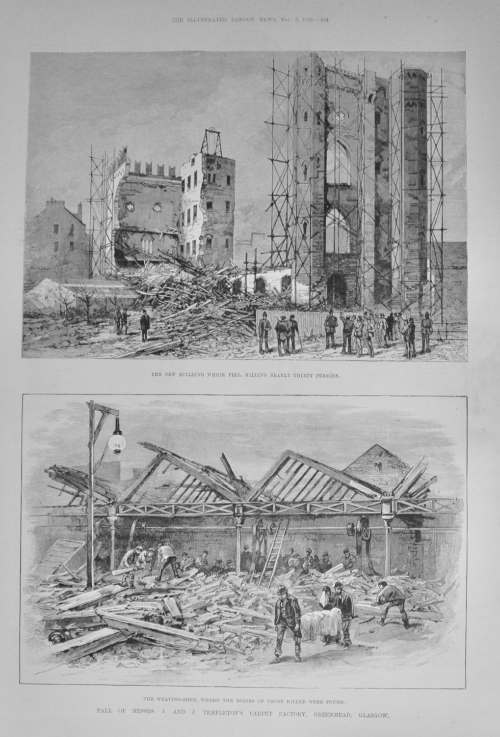 Disastrous Fall of a Building - 1889