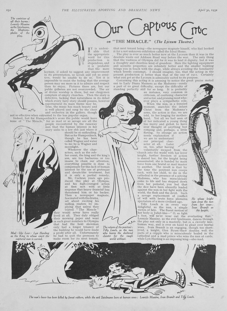Our Captious Critic.  April 30th, 1932.