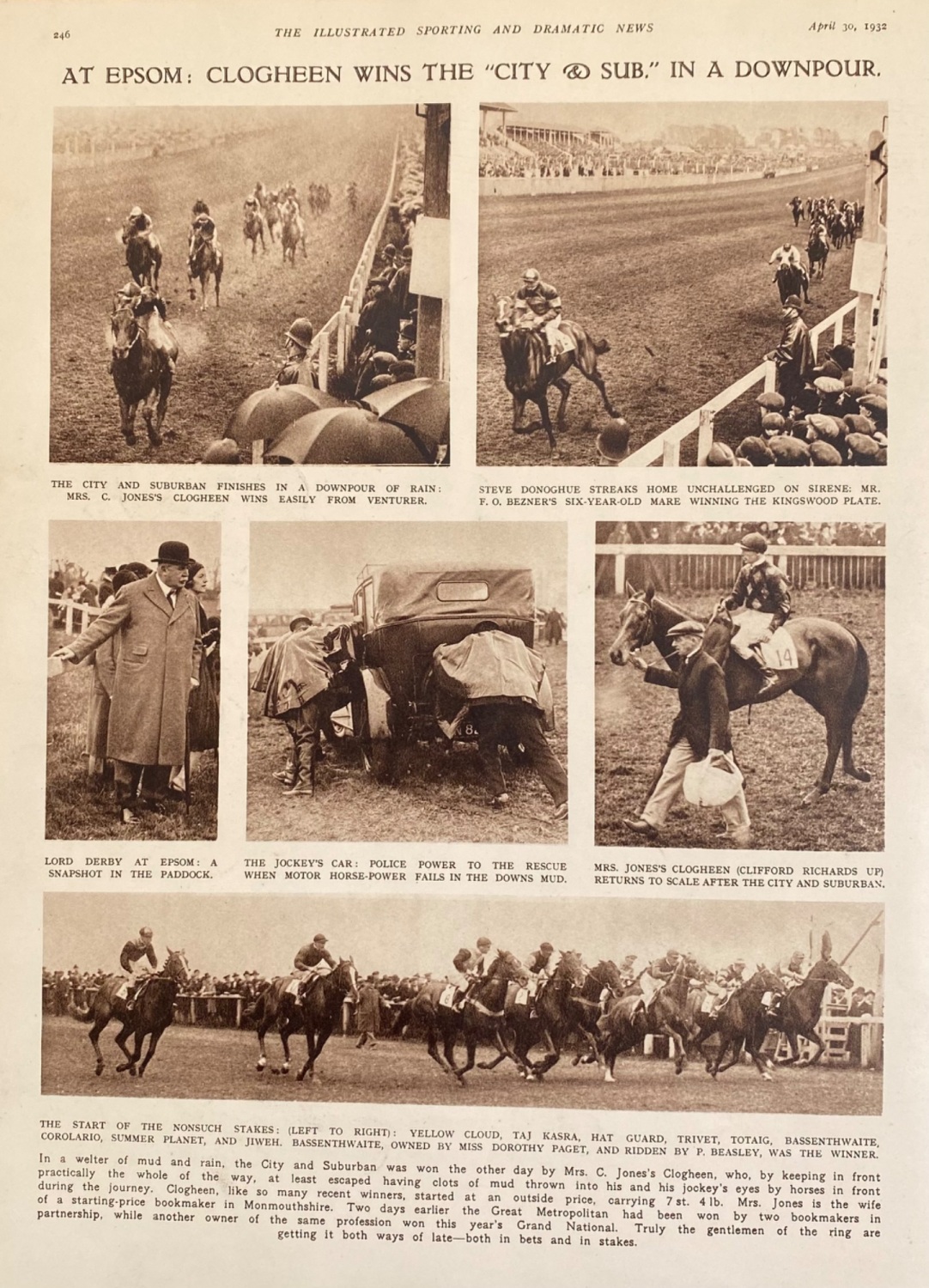 At Epsom :  Clogheen Wins the 