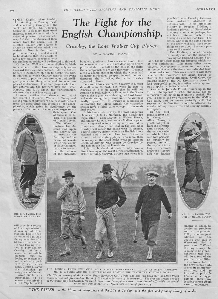 The Fight for the English Championship.  1932.