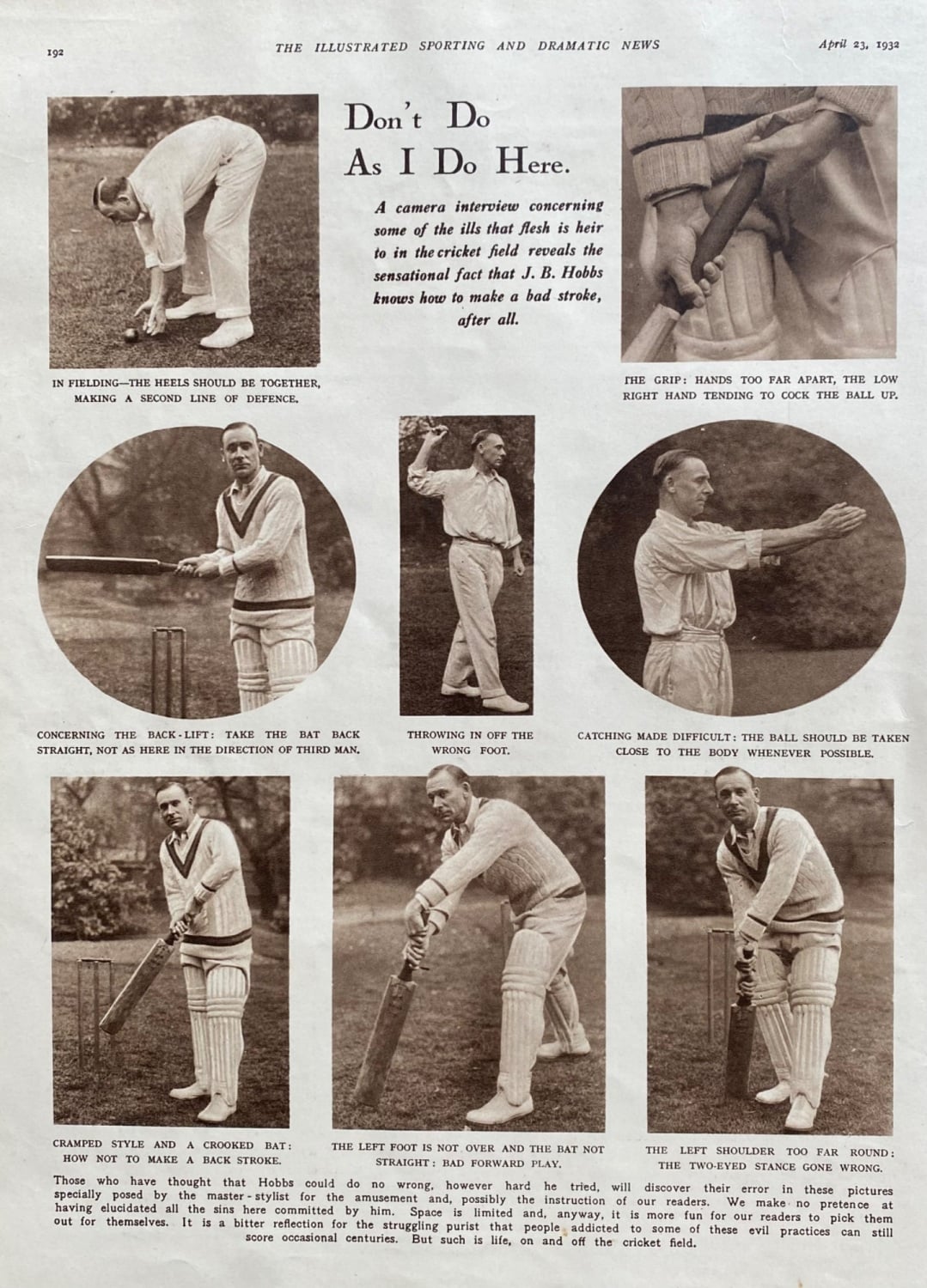 Don't Do As I Do Here.  (Cricket)  1932.