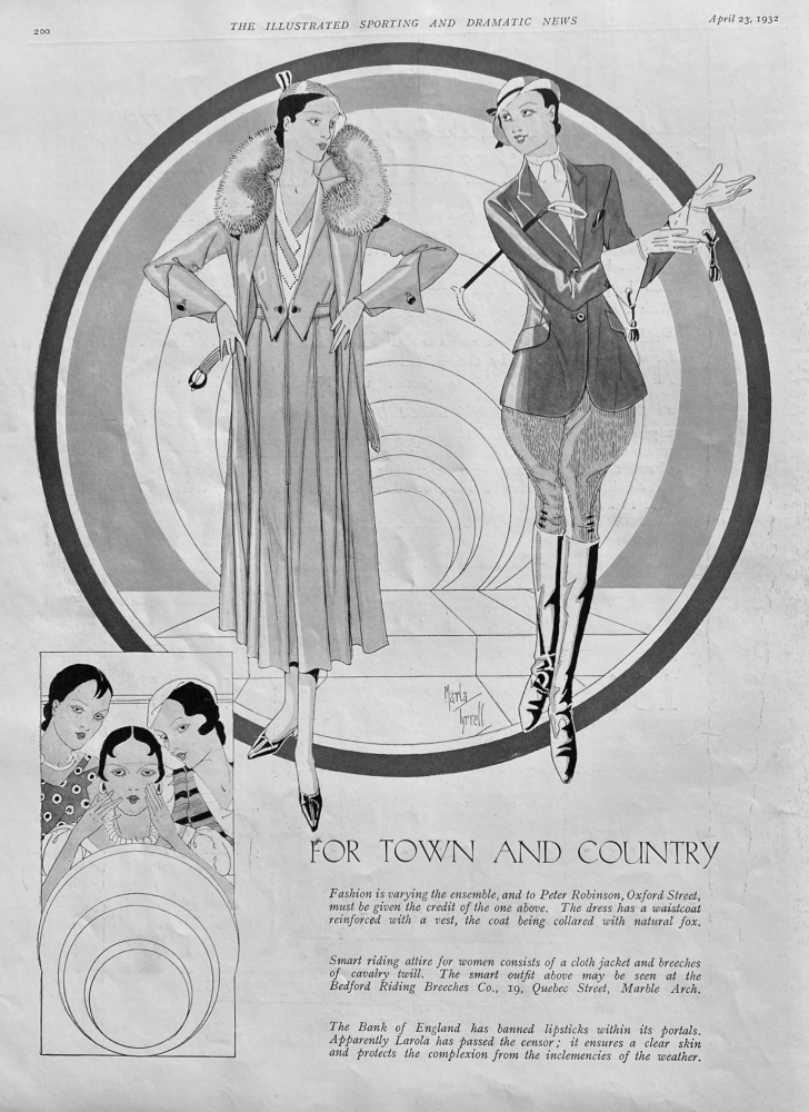 For Town and Country.  April 23rd 1932.  (Fashion).