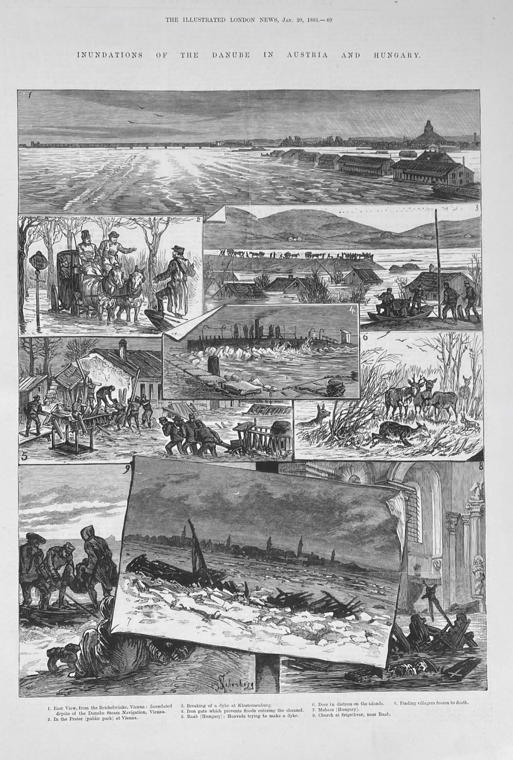 Inundations of the Danube in Austria and Hungary - 1883