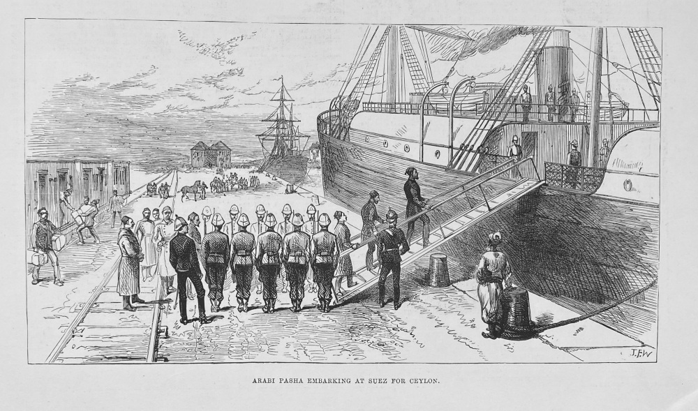 Arabi Pasha heading for Ceylon - 1883