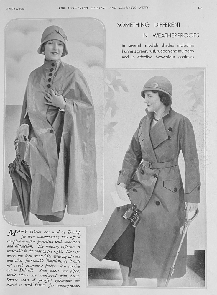 Dunlop Waterproofs. .  1932.
