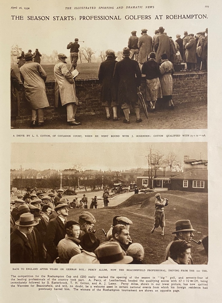 The Season Starts :  Professional Golfers at Roehampton.  1932.