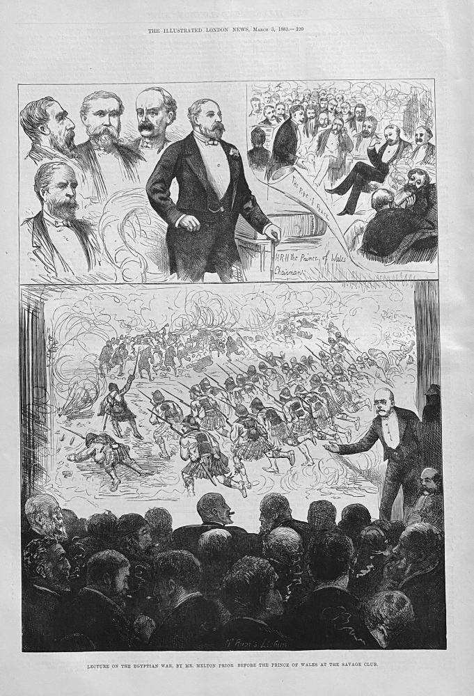 Lecture on the Egyptian War at the Savage Club - 1883