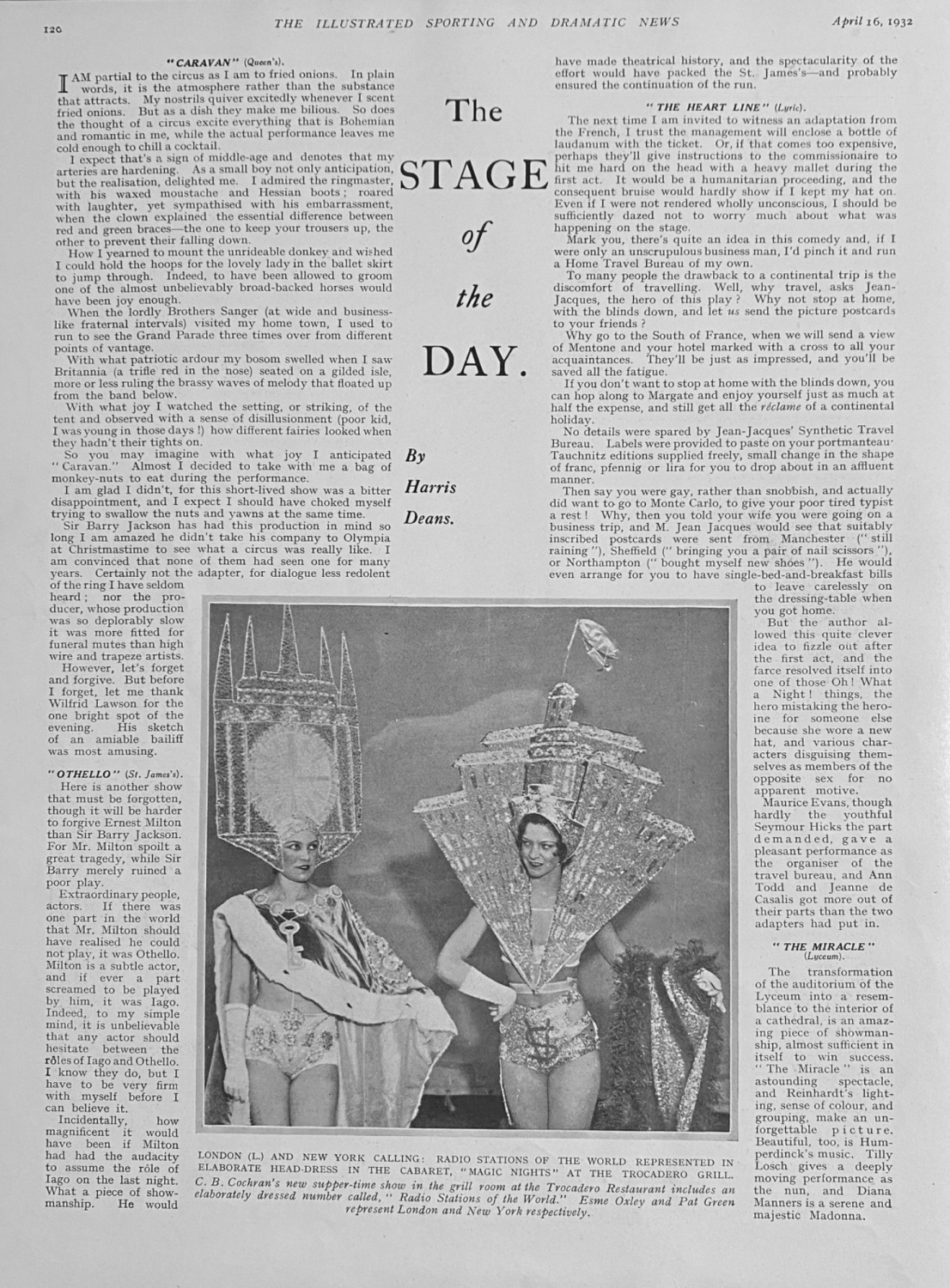 The Stage of the Day.  By Harris Deans.  April 16th 1932.