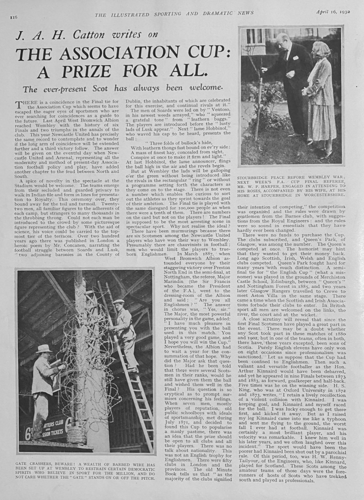 The Association Cup :  A Prize for All.  1932.  (Football).