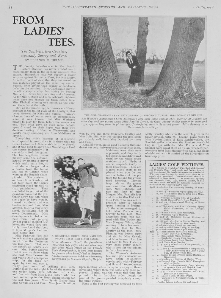 From Ladies' Tees. The South Eastern Counties, especially Surrey and Kent.1932.