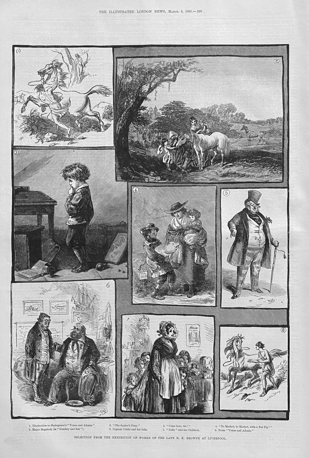 Selection from the Exhibition of Works of the Late H K Browne - 1883