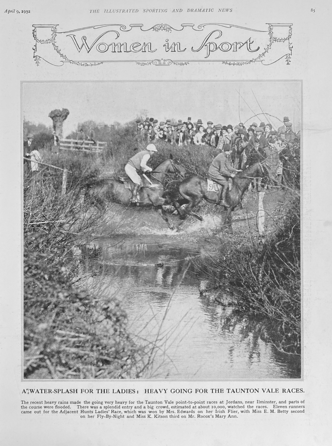 A Water-Splash for the Ladies :  Heavy Going for the Taunton Vale Races.  1