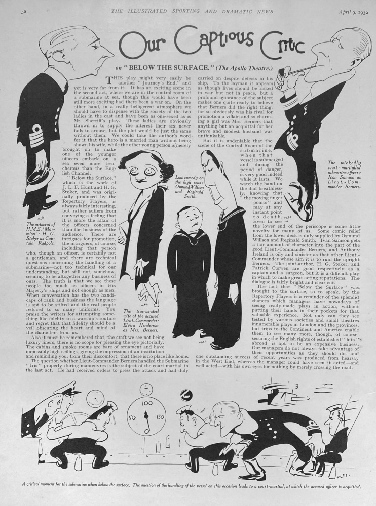 Our Captious Critic, on "Below The Surface."  (The Apollo Theatre.)  1932.