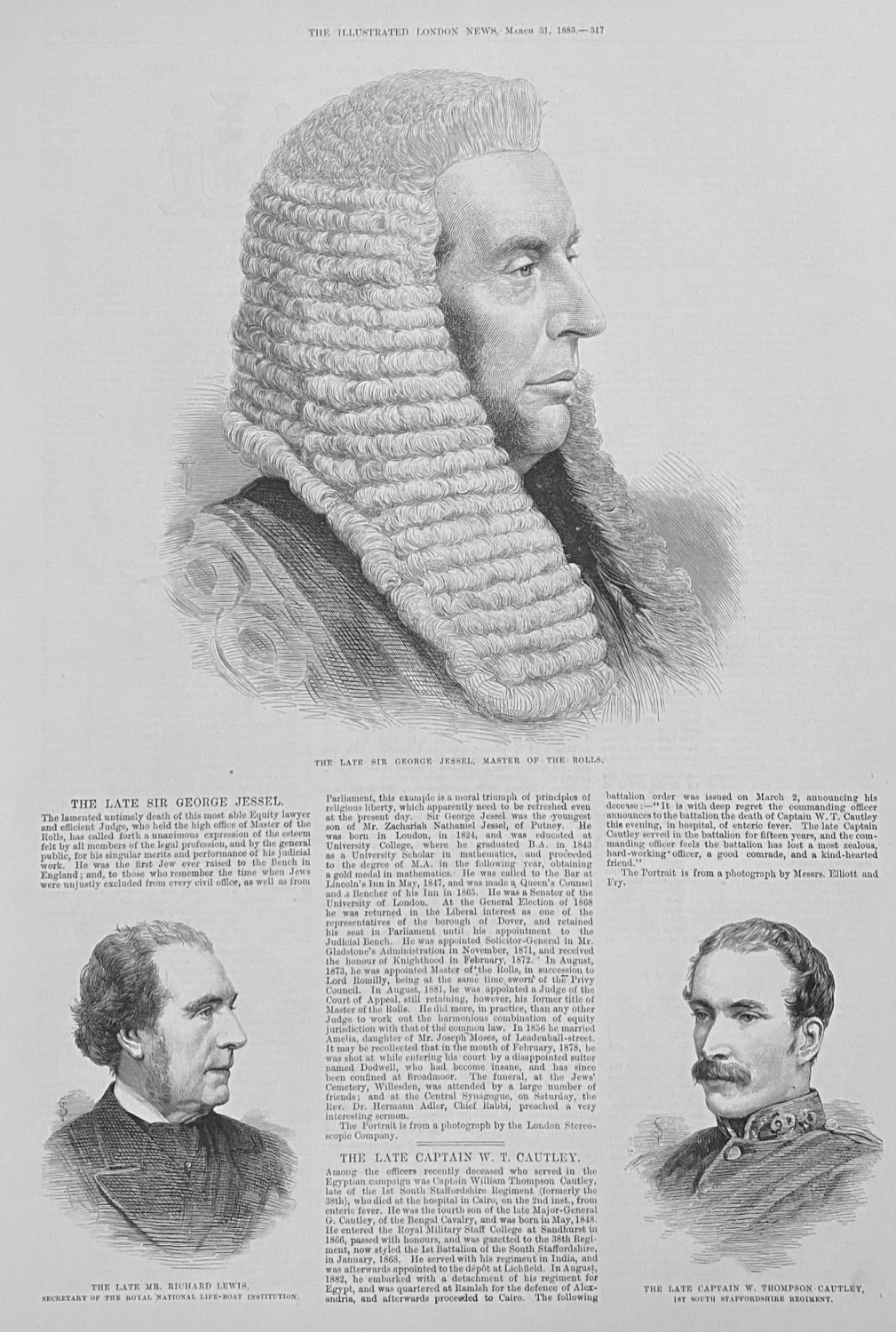 The Late Sir George Jessel - 1883