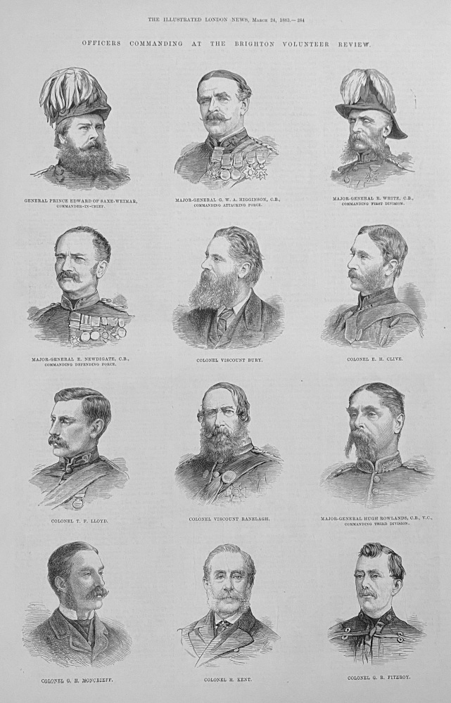 Officers Commanding at the Brighton Volunteer Review - 1883