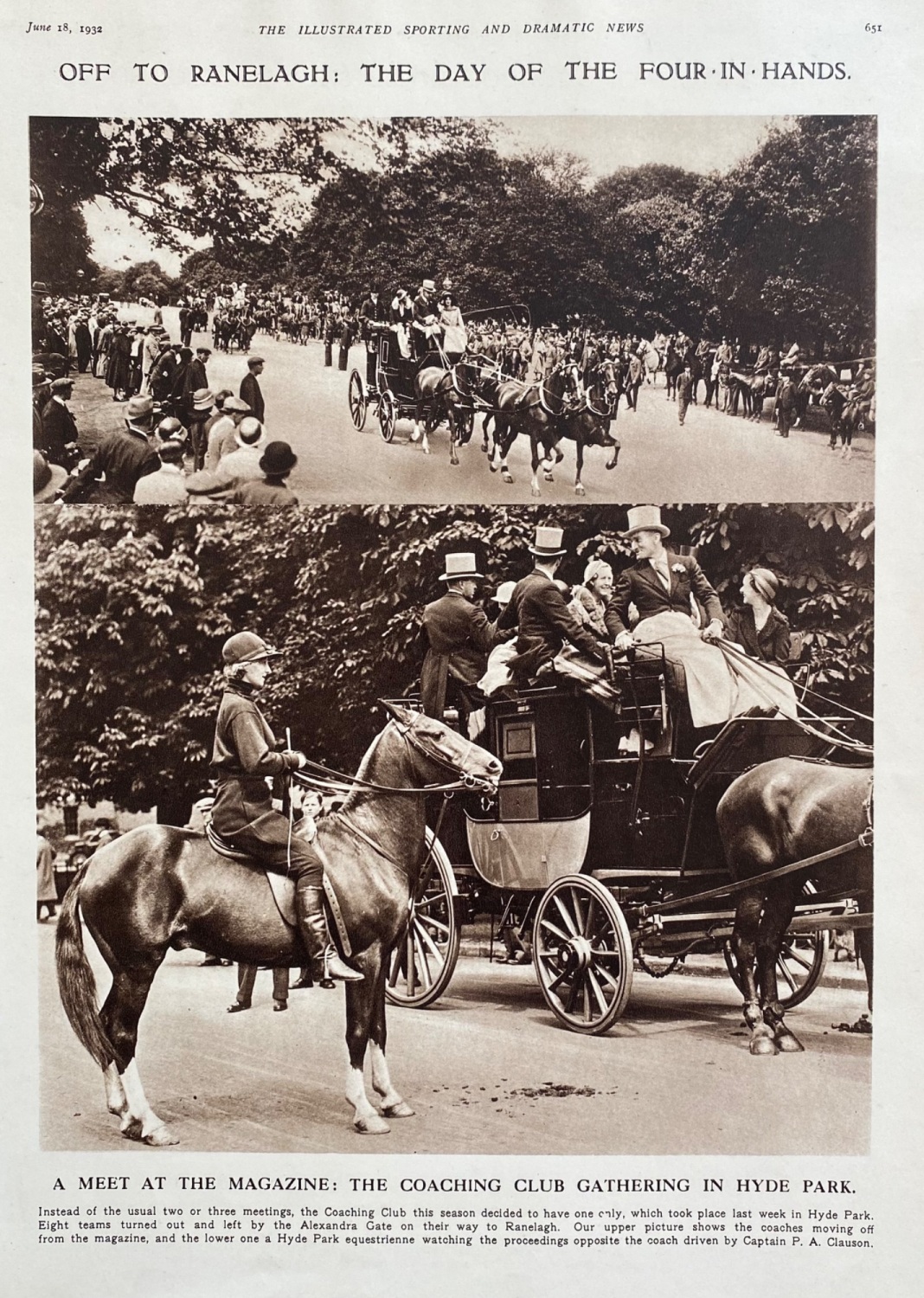Off to Ranelagh :  The Day of the Four-in-Hands.  1932.