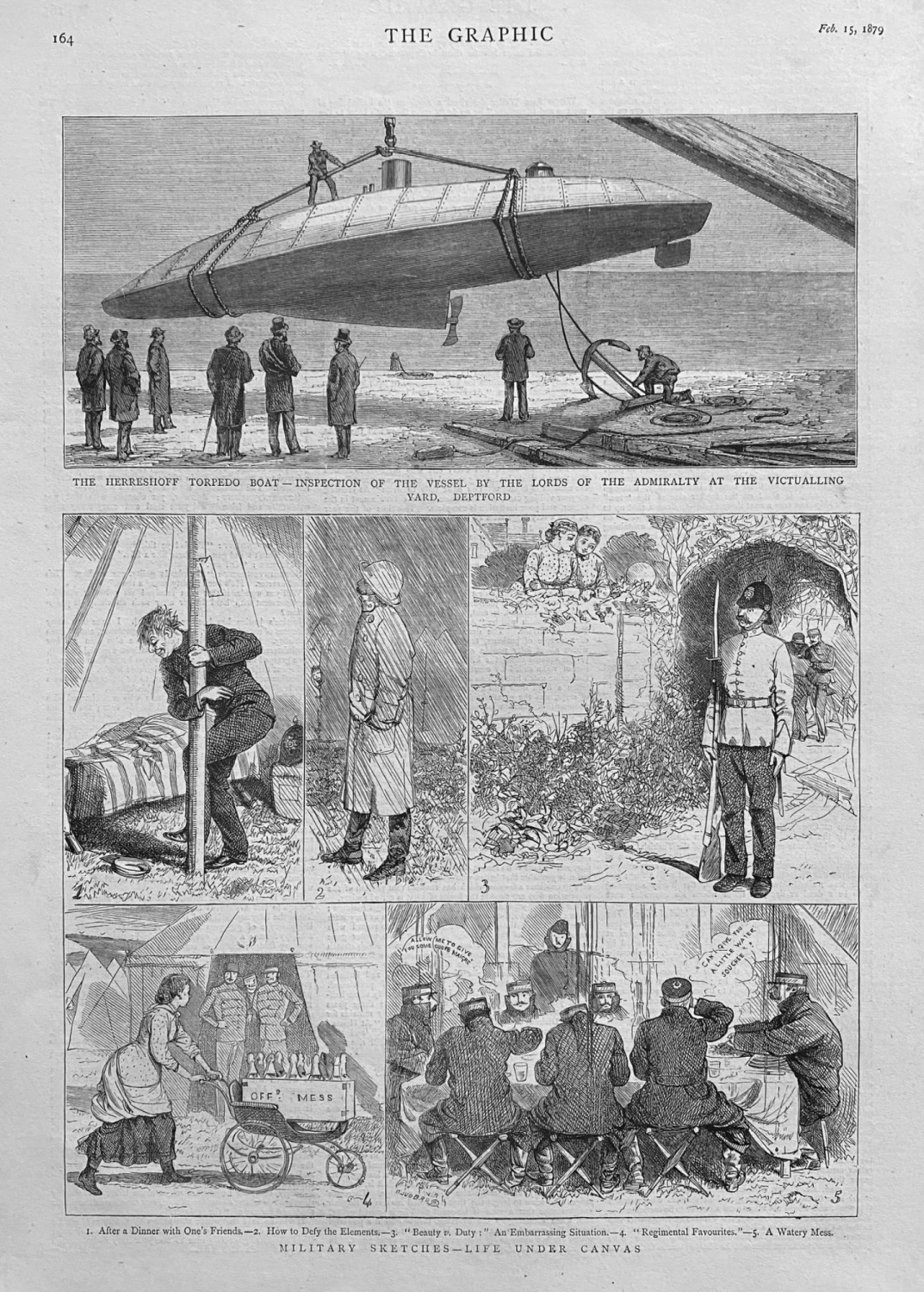 The Herreshoff Torpedo Boat.  &  Military Sketches.- Life Under Canvas.  18