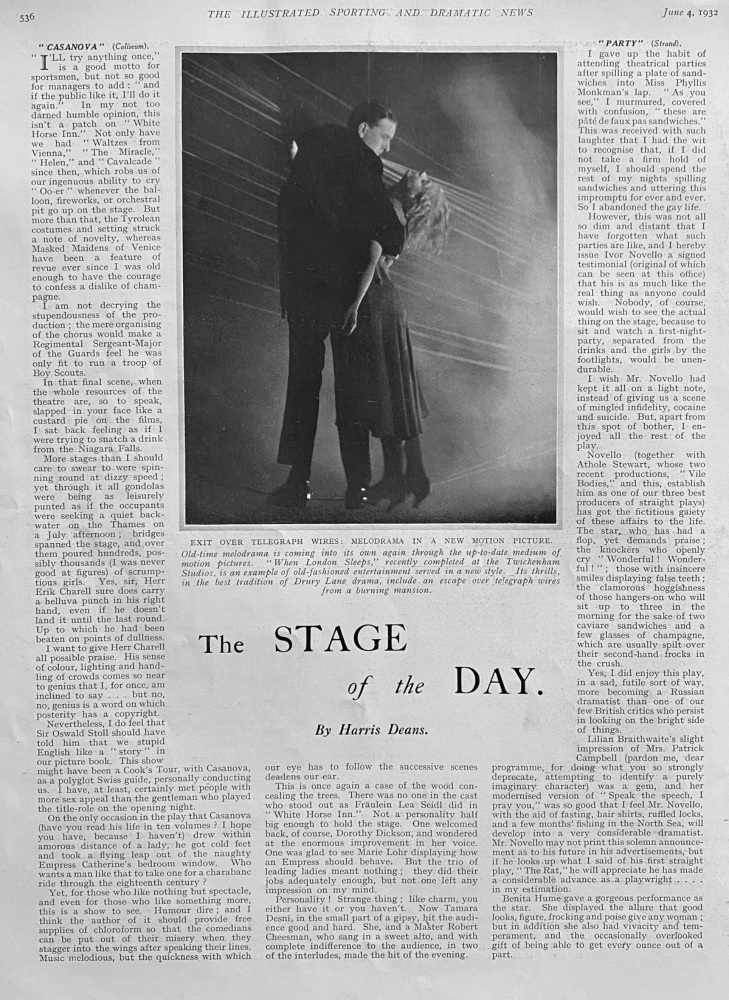 The Stage of the Day.  June 4th, 1932.