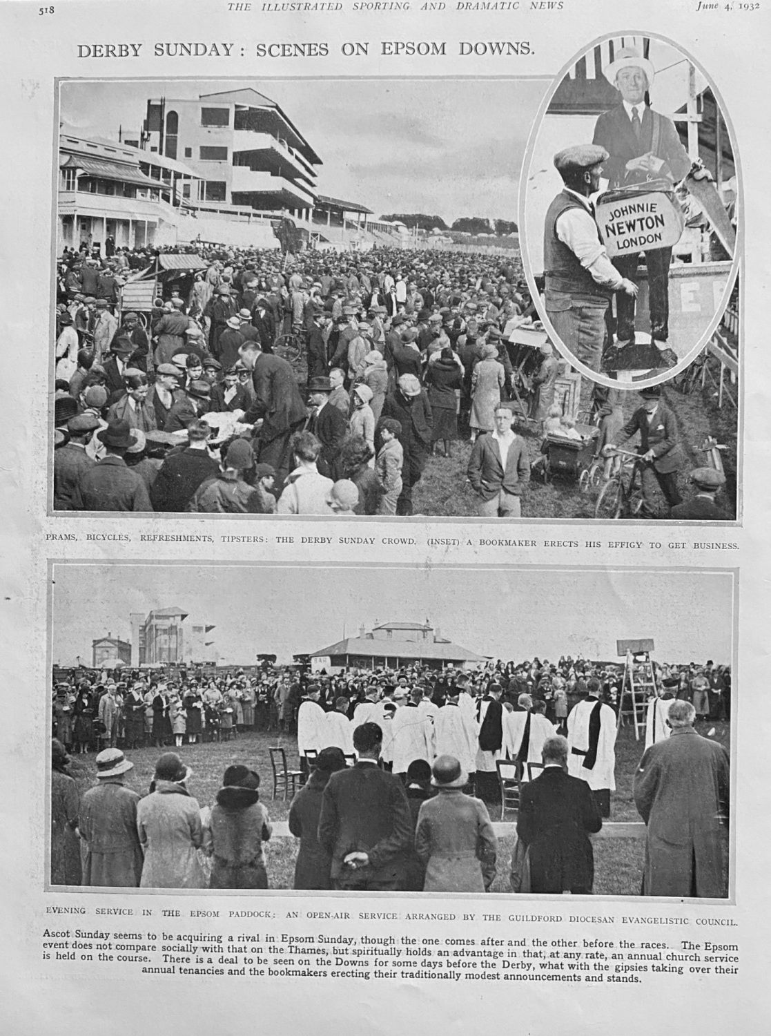 Derby Sunday :  Scenes on Epsom Downs.  1932.
